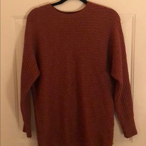 Pink Rose comfy sm burnt coral long length sweater